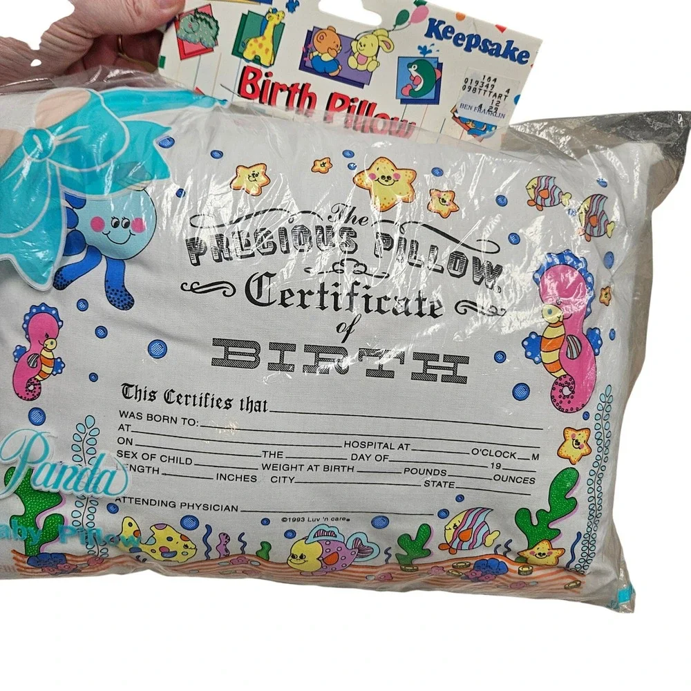 Luv n Care Birth Pillow Baby‎ OS White Nautical Sea Life Vintage 1993 Keepsake